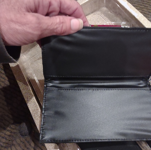 Vtg wallet coin purse check book cover and pen gift set Y2K new deadStock in box - Picture 5 of 9